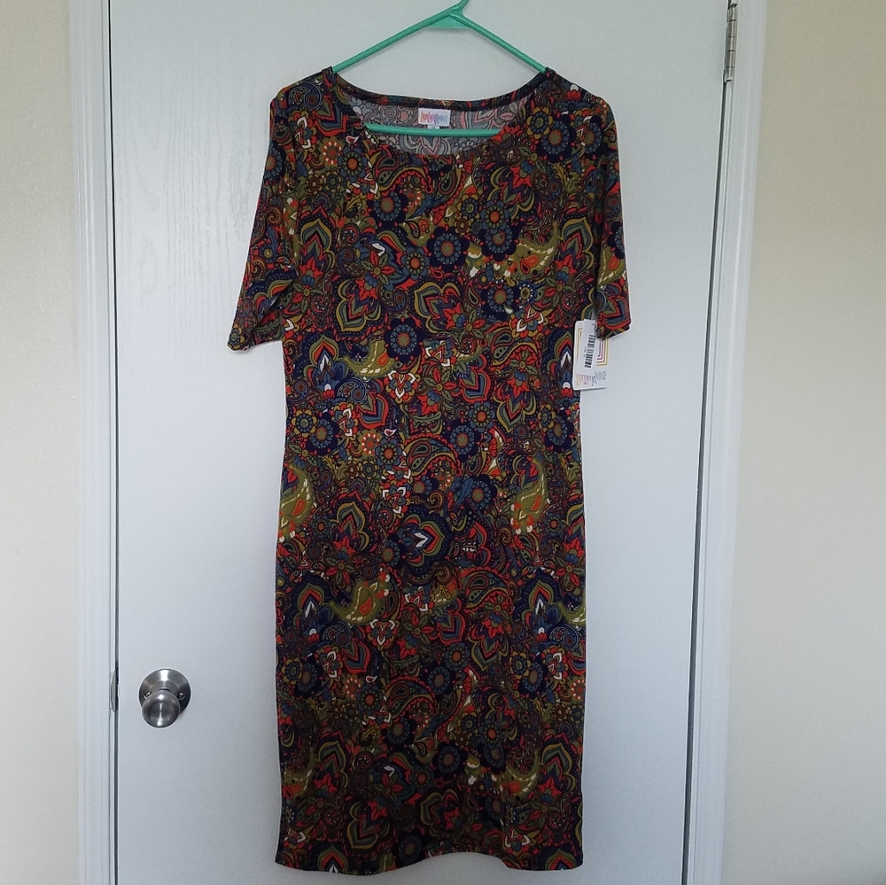 Nwt's Lularoe Autumn Paisley Bodycon Dress Medium